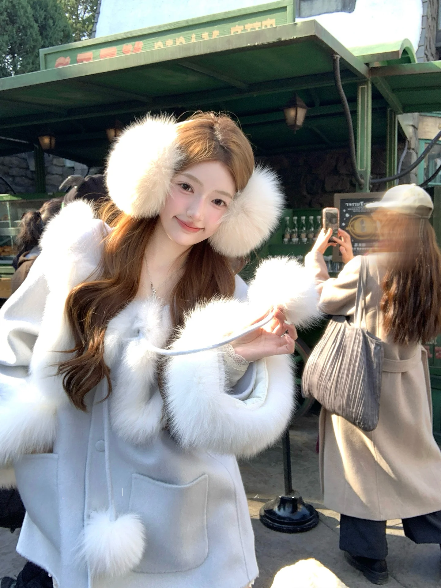 

Женское шерстяное пальто Acaine Blue: милое, средней длины, из смесовой шерсти, зимнее, в корейском стиле