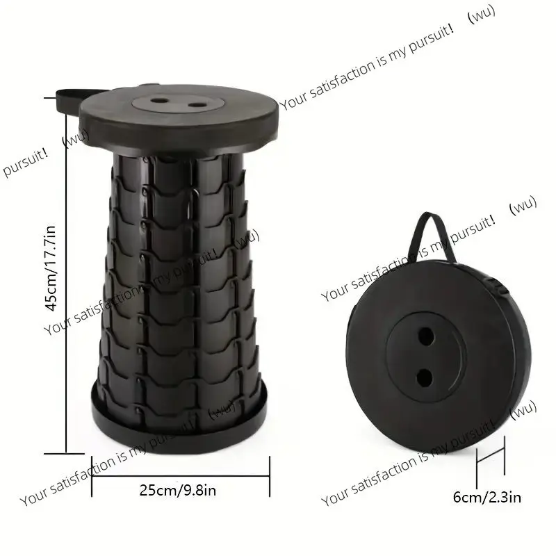 for Hiking, Camping, Outdoor Travel and Fishing - Adjustable Height and Lightweight New Portable Telescopic Folding Stool