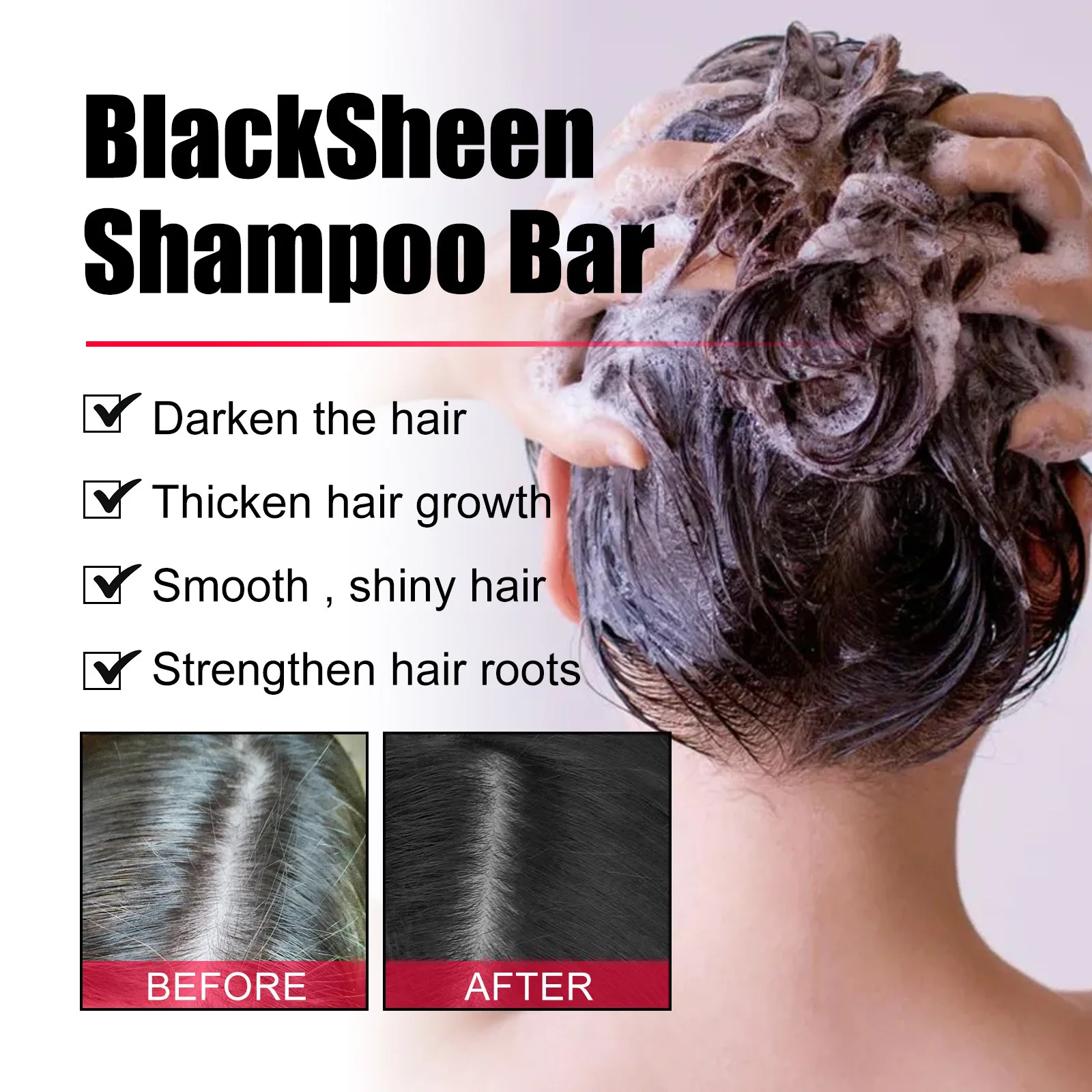 شريط الشامبو الداكن ، صبغة لون الشعر ، إصلاح الظلام ، رمادي ، رمادي ، رمادي طبيعي ، صابون أسود لامع ، 55 جم #5