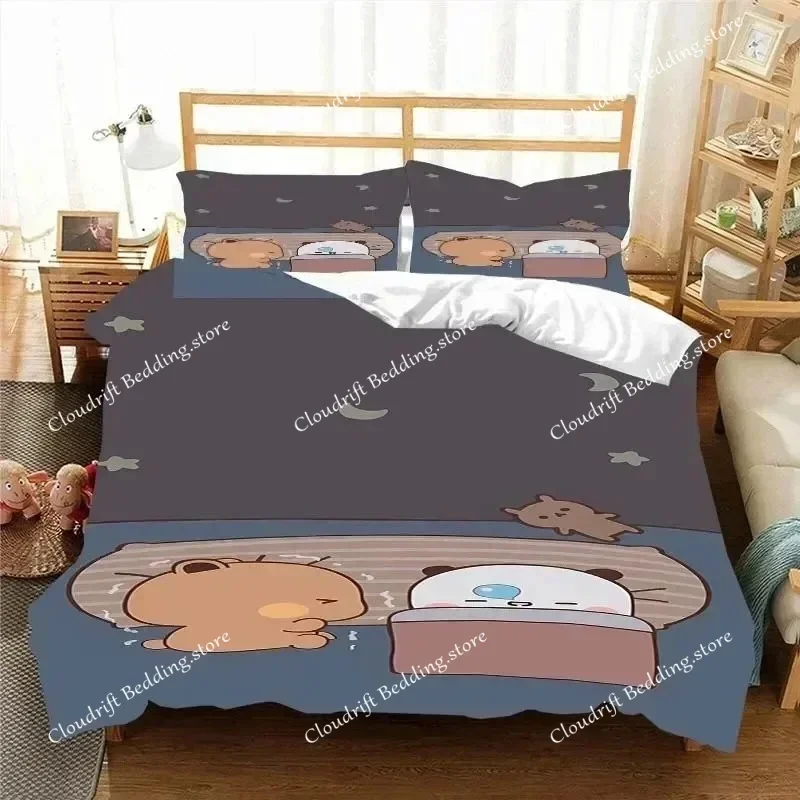 Kawaii Bubu and Dudu 3D Printing Anime Bedding Set Duvet Cover Comforter Bed Single Twin Full King Queen Size Bedding Set Kids02