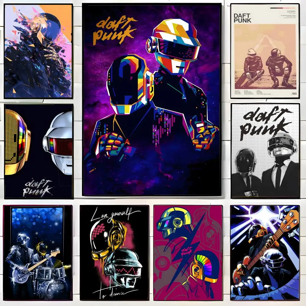 electronic music artist print D-Daft Punk Poster Wall Art Print Decorative Mural Home Decor Gift Unframed