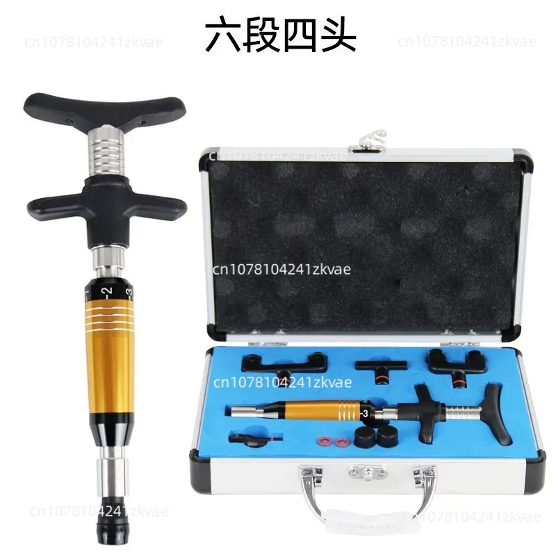 Manual Chiropractic Adjustment Tool Massage Gun 4 Heads Gold for Spine Correction