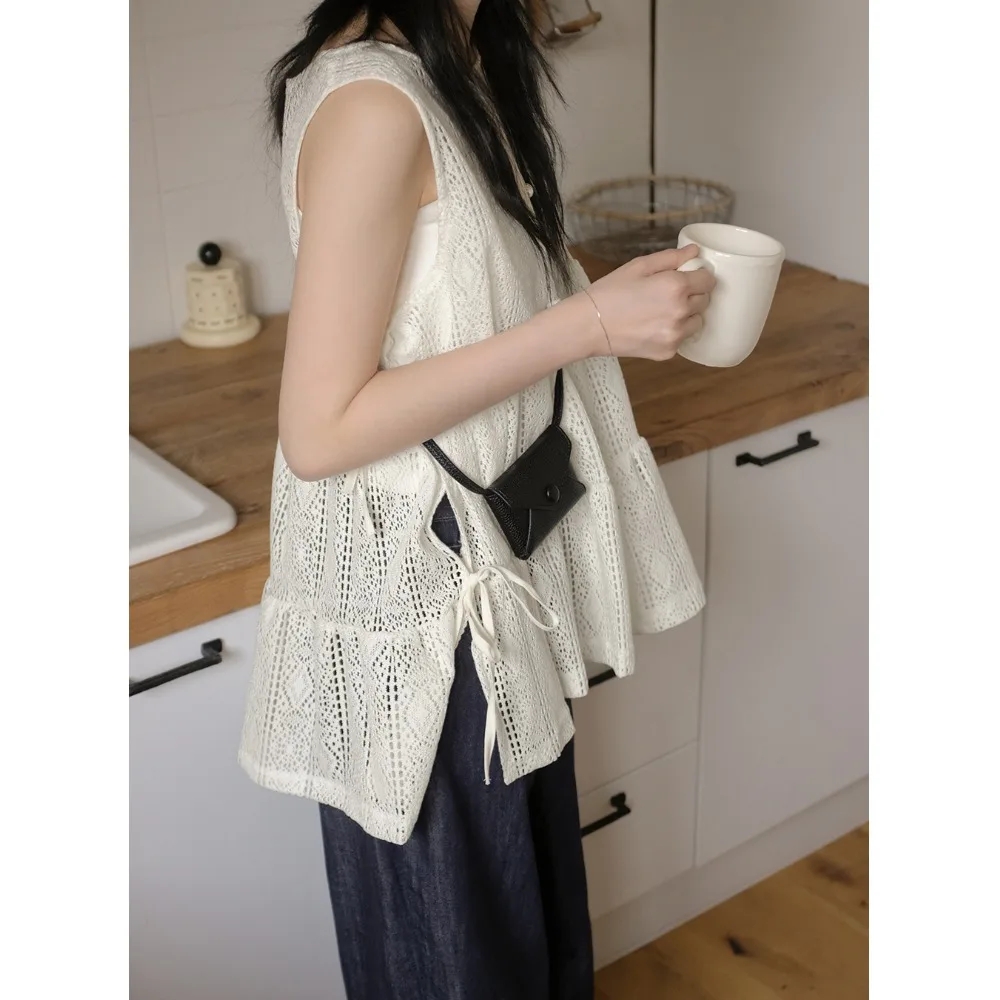 夏の新作 Sle レディース レースタイ 多用途 レイヤードベスト 年齢対応デザイン トレンディトップ 韓国 Sle インナーウェア レギュラーフィット