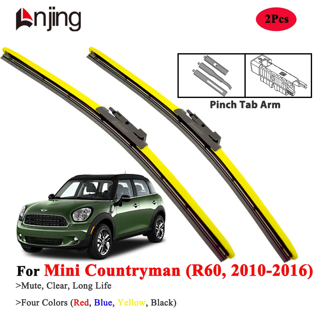 

LNJING Yellow Hybrid Wiper Blades For Mini Countryman R60 2010-2016