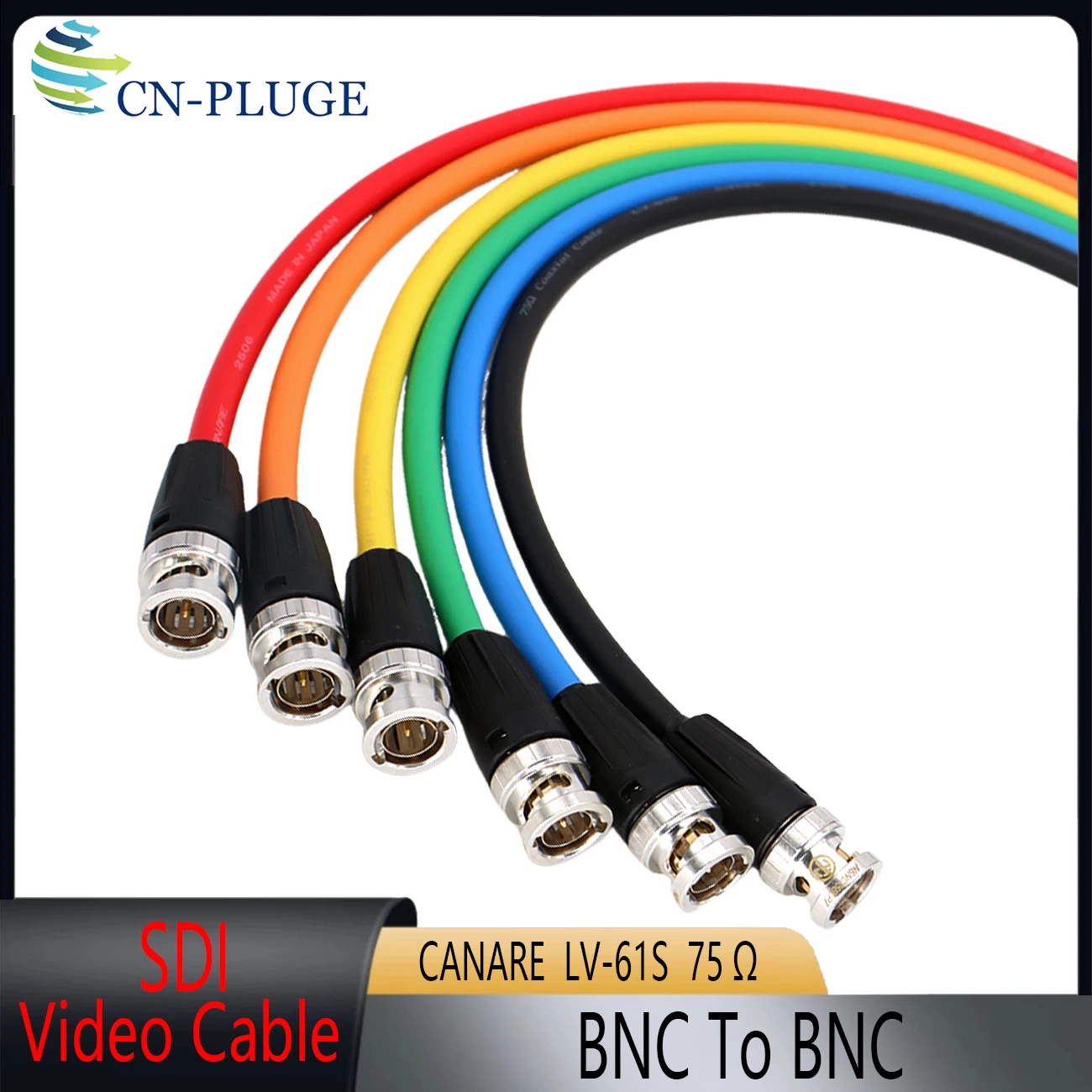 Blue red black green Canare LV-61S 75ohm camera video signal SDI transmission line BNC plug to  BNC plug  Camera SDI  cable