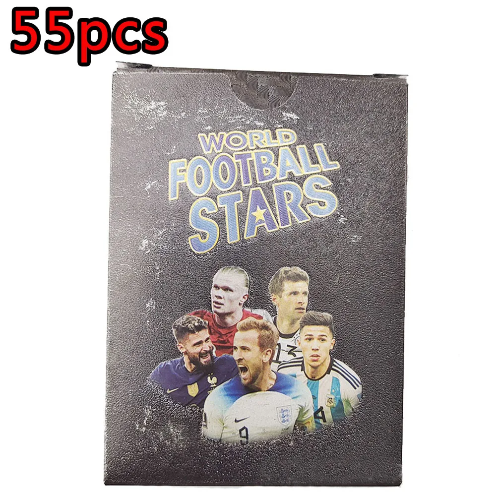 55Pcs Messi Ballsuperstar Gold Card Star Limited Edition Signature Series Trading Football Player Card Children\'s Fan Gift Pack