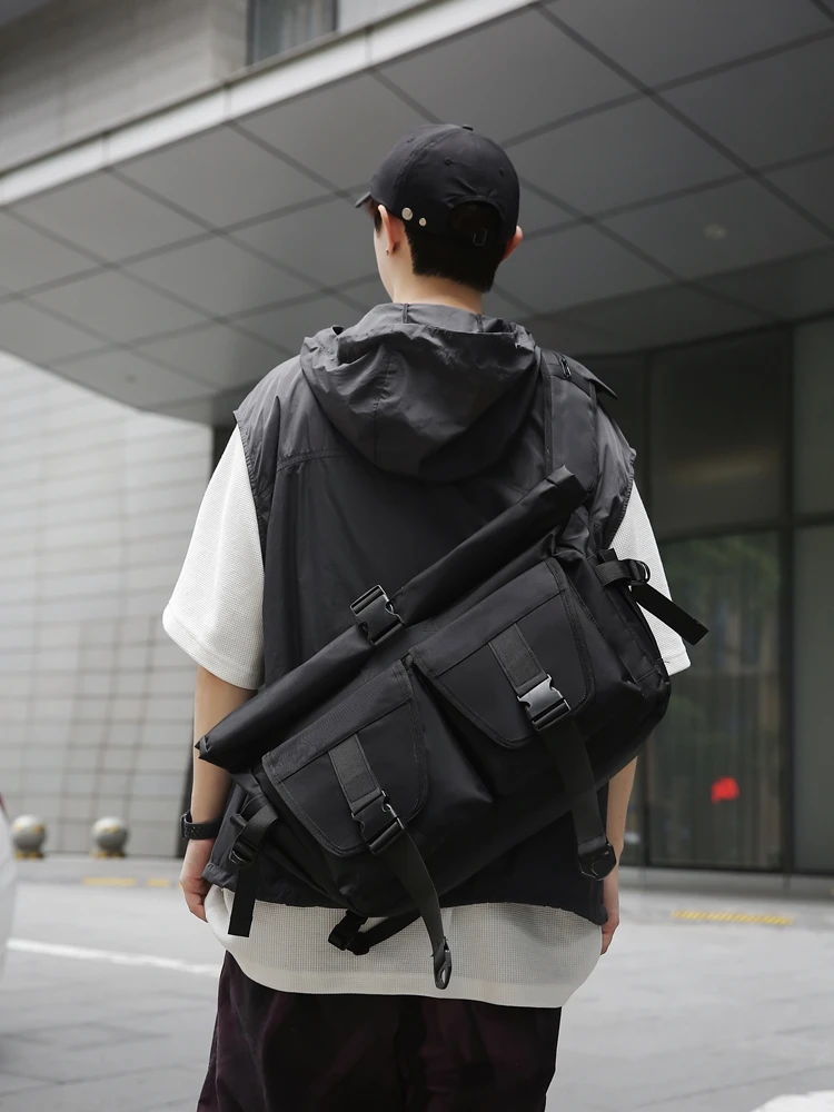 

Мужская сумка для ноутбука Street Sle Commuter большой вместимости, водонепроницаемая нейлоновая сумка через плечо с внутренними карманами и застежкой-молнией