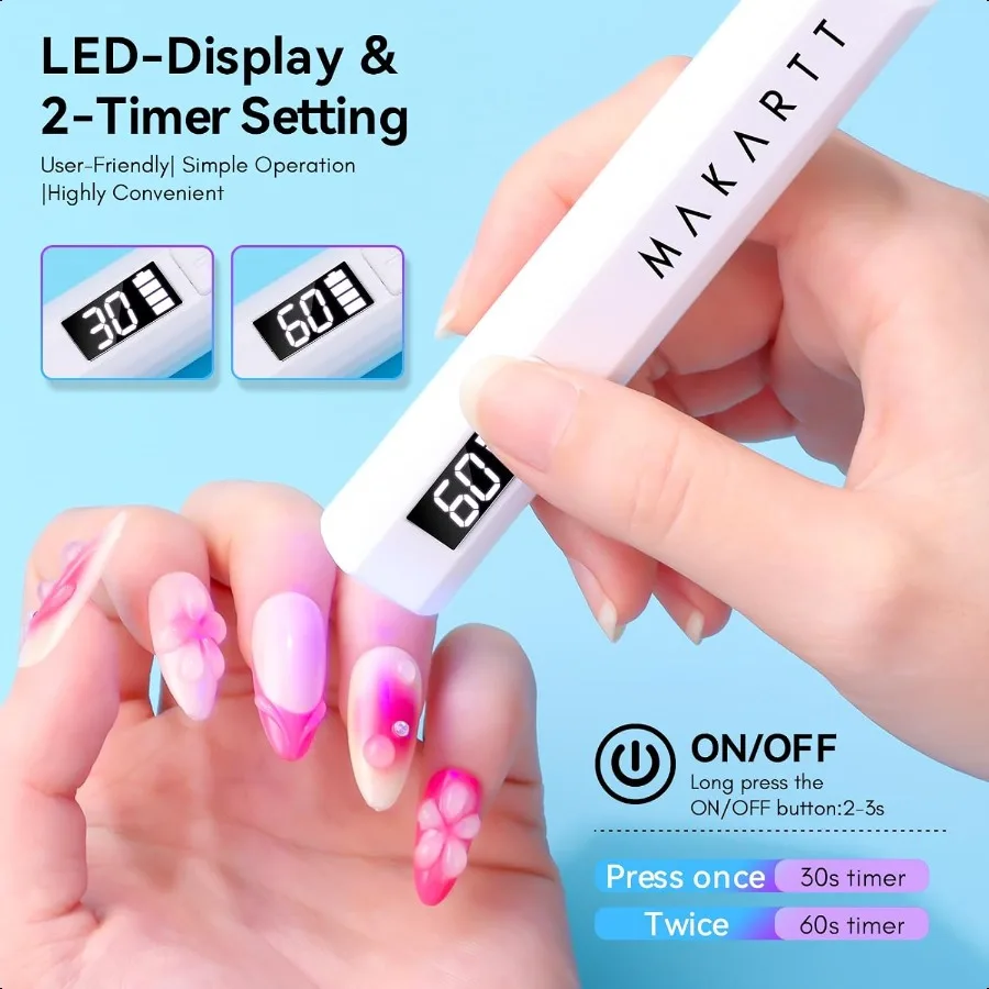 UV-licht voor gelnagels: draagbare mini-flash-uithardingslamp Draagbare Lumiere-nageldroger voor het uitharden van gellak Nagellijm Oplaadbaar