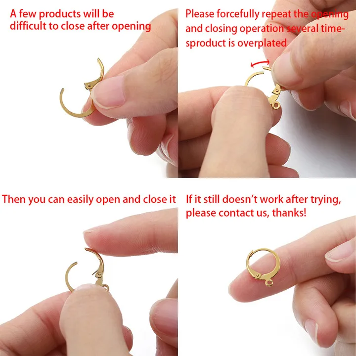 20Pcs/lot 14x12mm Copper Hoop Huggie French Earring Hooks Wire Setting Base For DIY Earrings Jewelry Making Findings Accessories