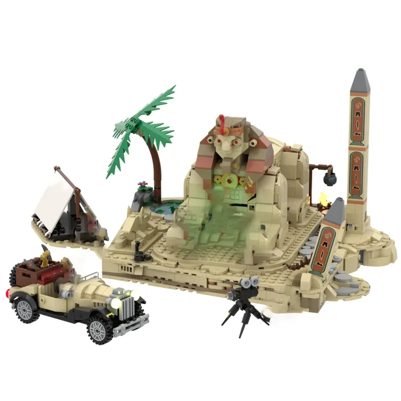 Blocs de construction Moc pour aventuriers modulaires, modèle Surprise Sphinx Secret, briques technologiques, cadeaux de construction, jouets d'assemblage à monter soi-même