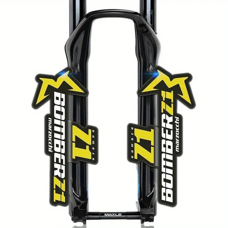 

2D flat motorcycle helmet sticker 2pcs, riding sticker, marzocchi BOMBER front fork sticker, bicycle mountain bike DIY