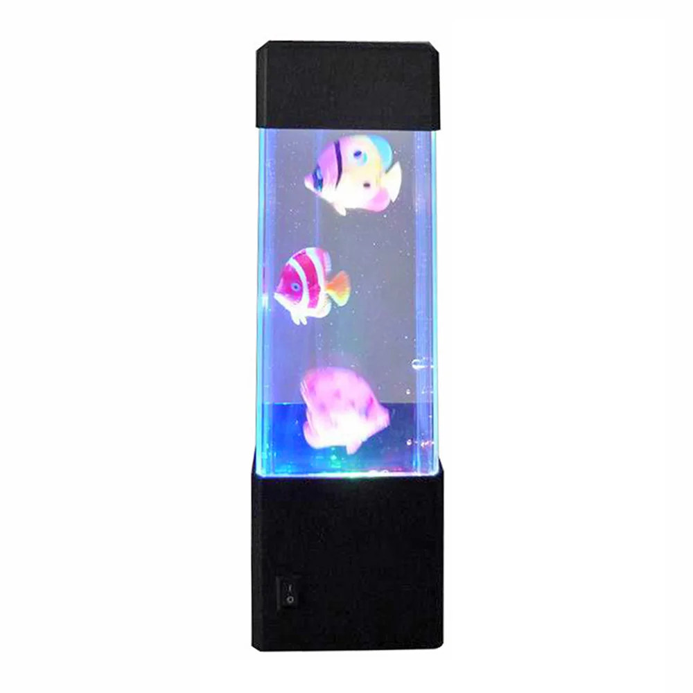 Colorful LED Jellyfish Night Light Fish Tank Aquarium Lamp USB Battery Powered Bedside Lamp Relaxing Mood Light Birthday Gift