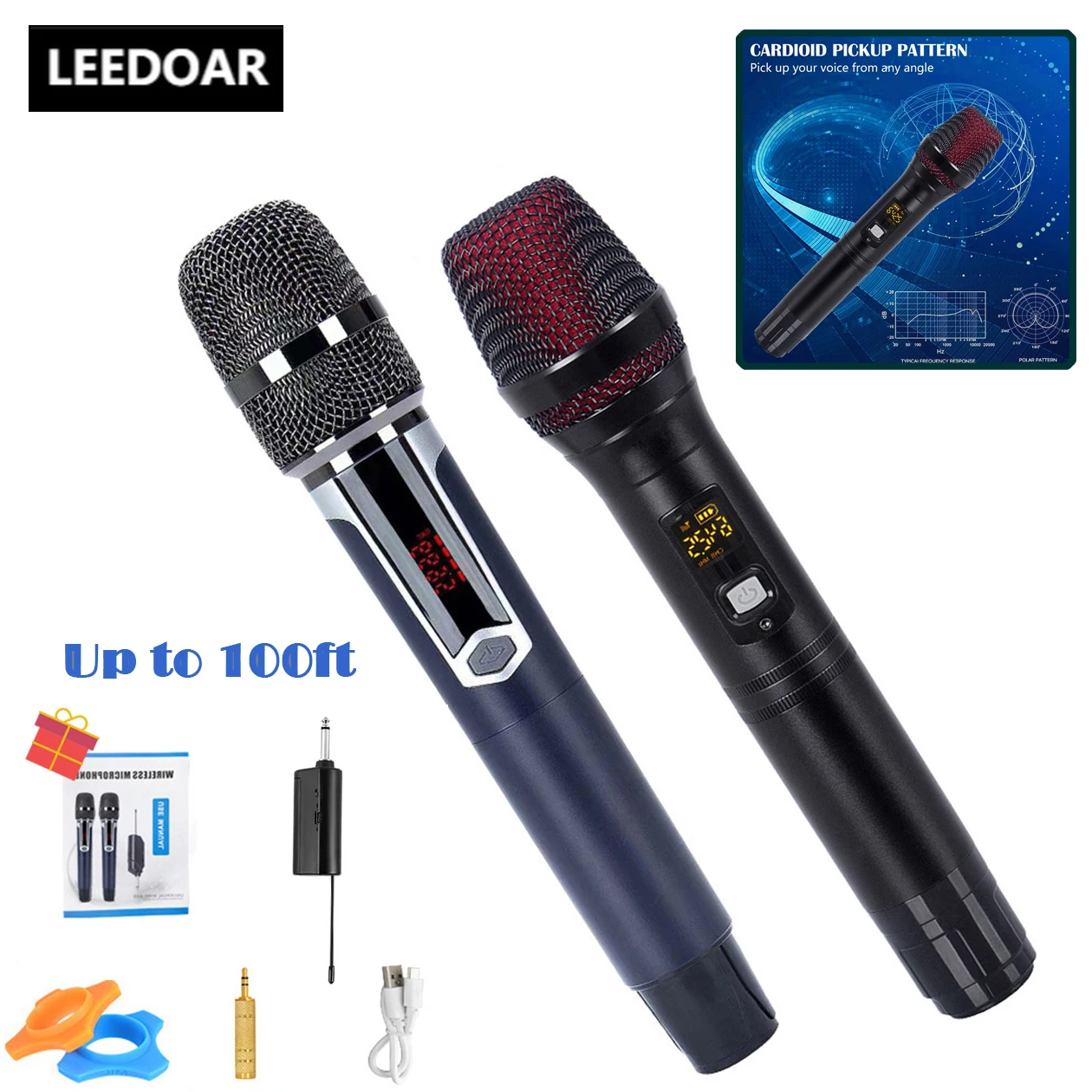 GAW 003A 003B 004A 004B Wireless Dynamic Microphone Karaoke 100ft Home Universal Microphone Outdoor One-to-One Two U-segment Mic