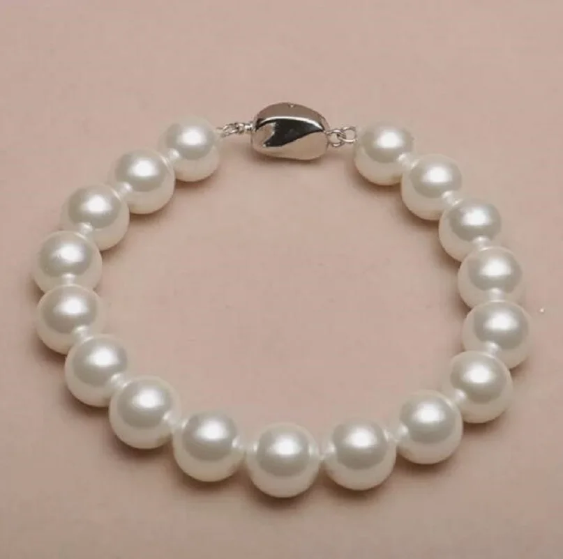 

Fine Jewelry AAA+++8-9mm white South Sea round pearl bracelet bracelet 925 silver