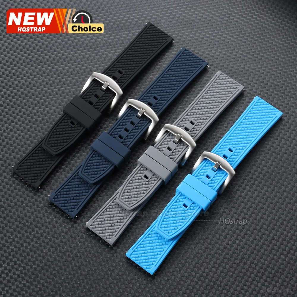 New 22mm 20mm Waterproof Silicone for Omega Plaid Pattern Rubber Bracelet for Samsung for Huawei Watch Band Women Men Wristband - view 5