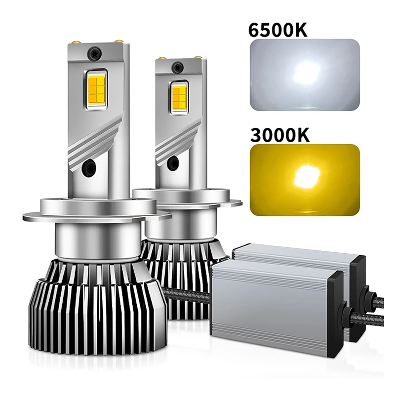 

Car LED Headlight High Power Super Bright H4 H7 H11 H18 H19 Auto Headlamp High Low Beam Bulb Fog Light White Golden 6500K 3000K