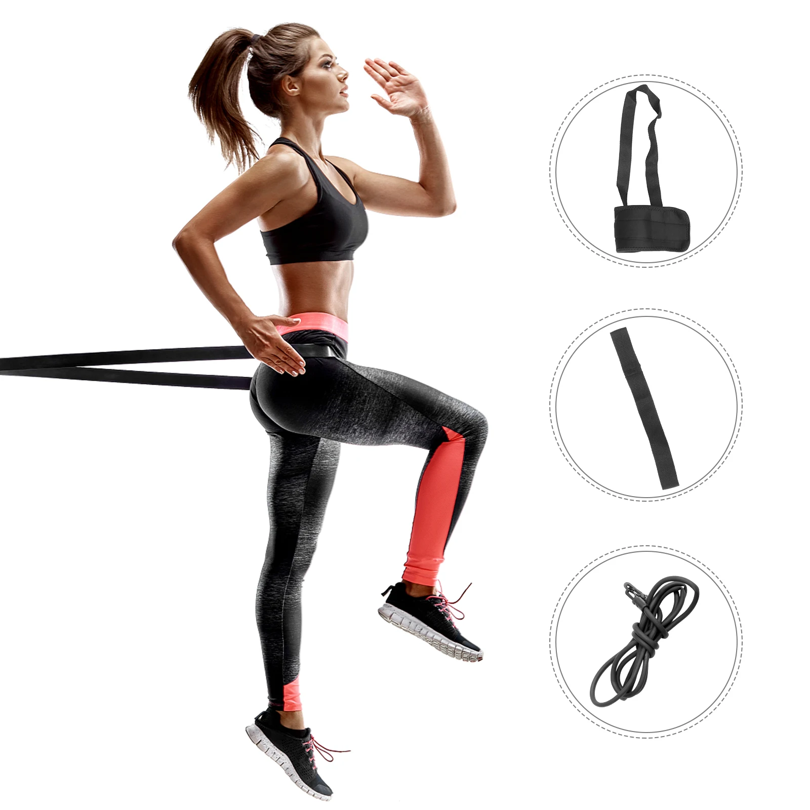 

1 set Swim Training Resistance Belt Adjustable Ankle Straps Swimming Exerciser Leash Thick Neoprene Strengthen Swimming Training