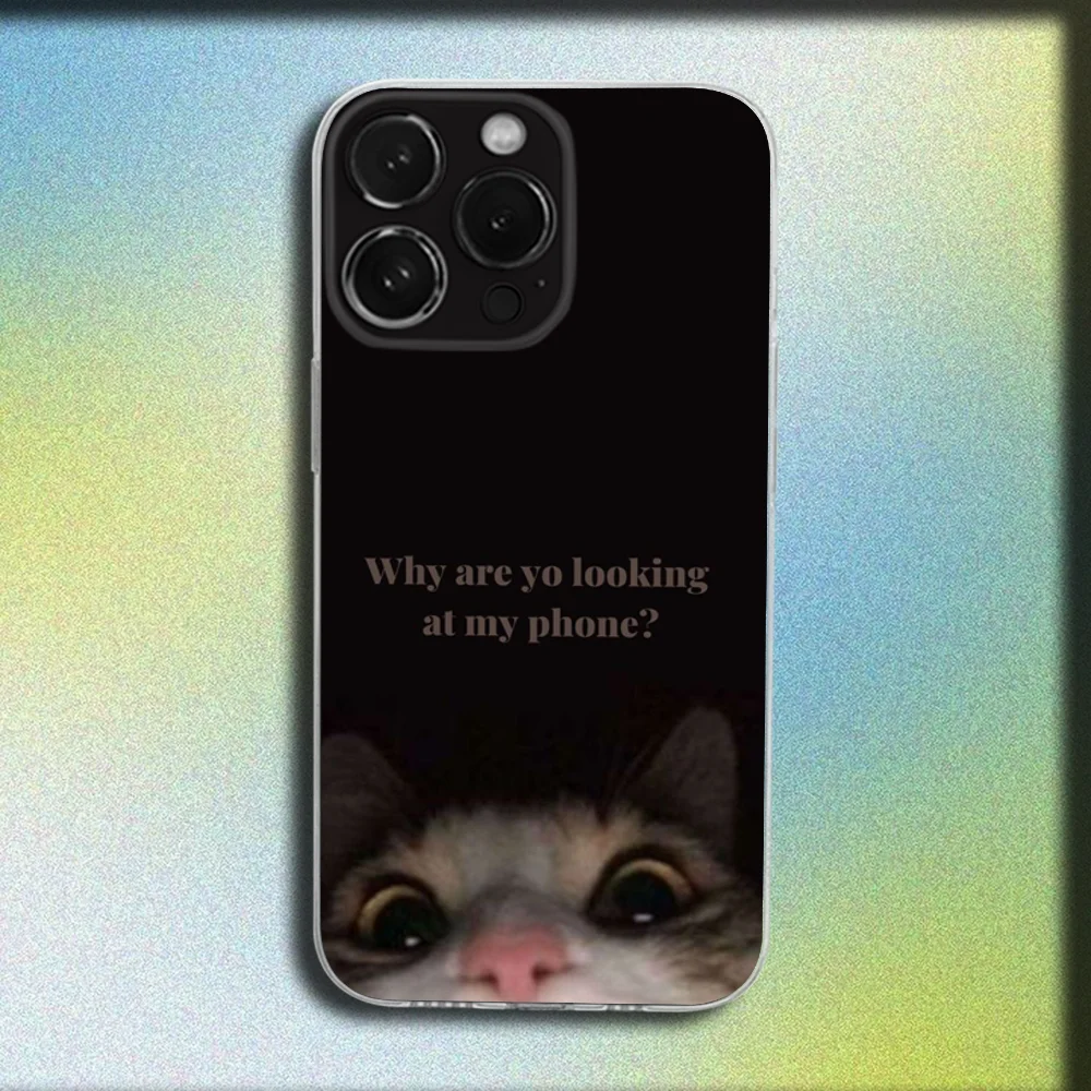 لا تلمس هاتفي القط بطة قضية الهاتف آيفون 17 16 15 11 12 14 13 برو ماكس Mini X XS XR 7 8 Plus SE 16E غطاء ناعم Fundas