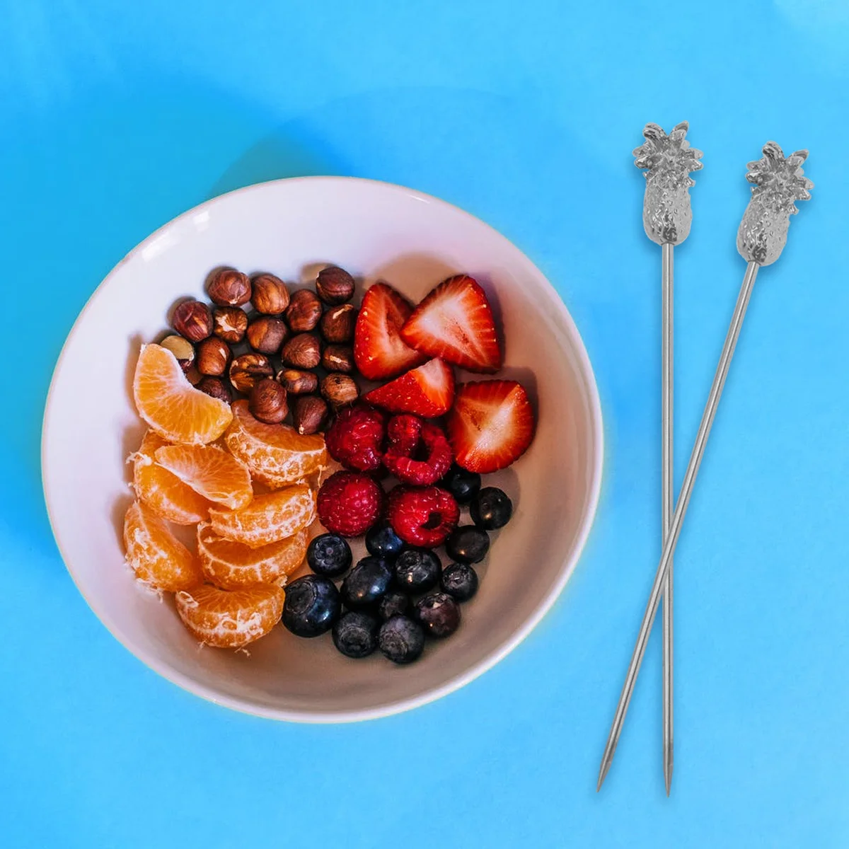 

5pcs Stainless Steel Fruit Picks Reusable Salad Forks For Party Appetizer Dessert Cocktail Bar Tools Kitchenware Silver