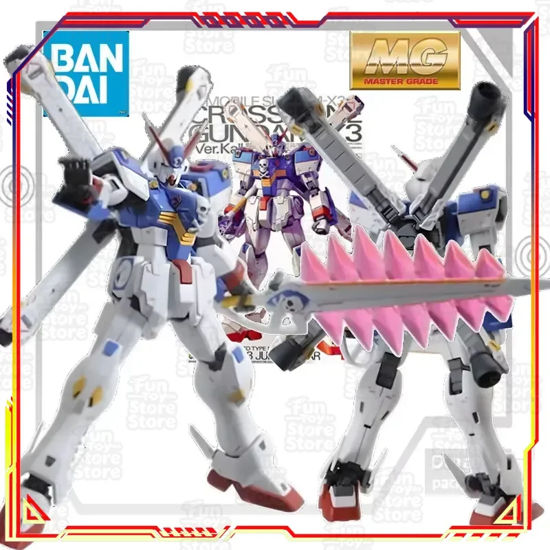 Bandai Gundam Cross Bone Gundam X3 MG 1/100 Kit de Montagem Oficial de Anime, Figura de Ação Colecionável, Brinquedo para Meninos