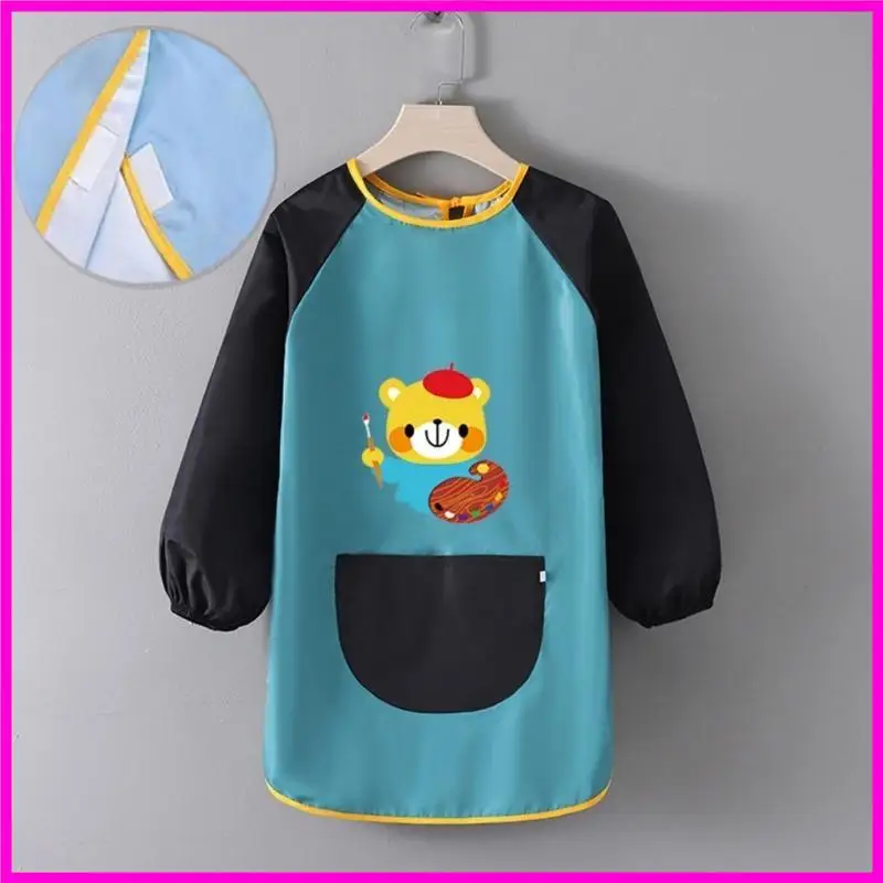 57BE Toddler Bib Cover Painting Apron Coat for Kids Height 100-124cm Water Resistant