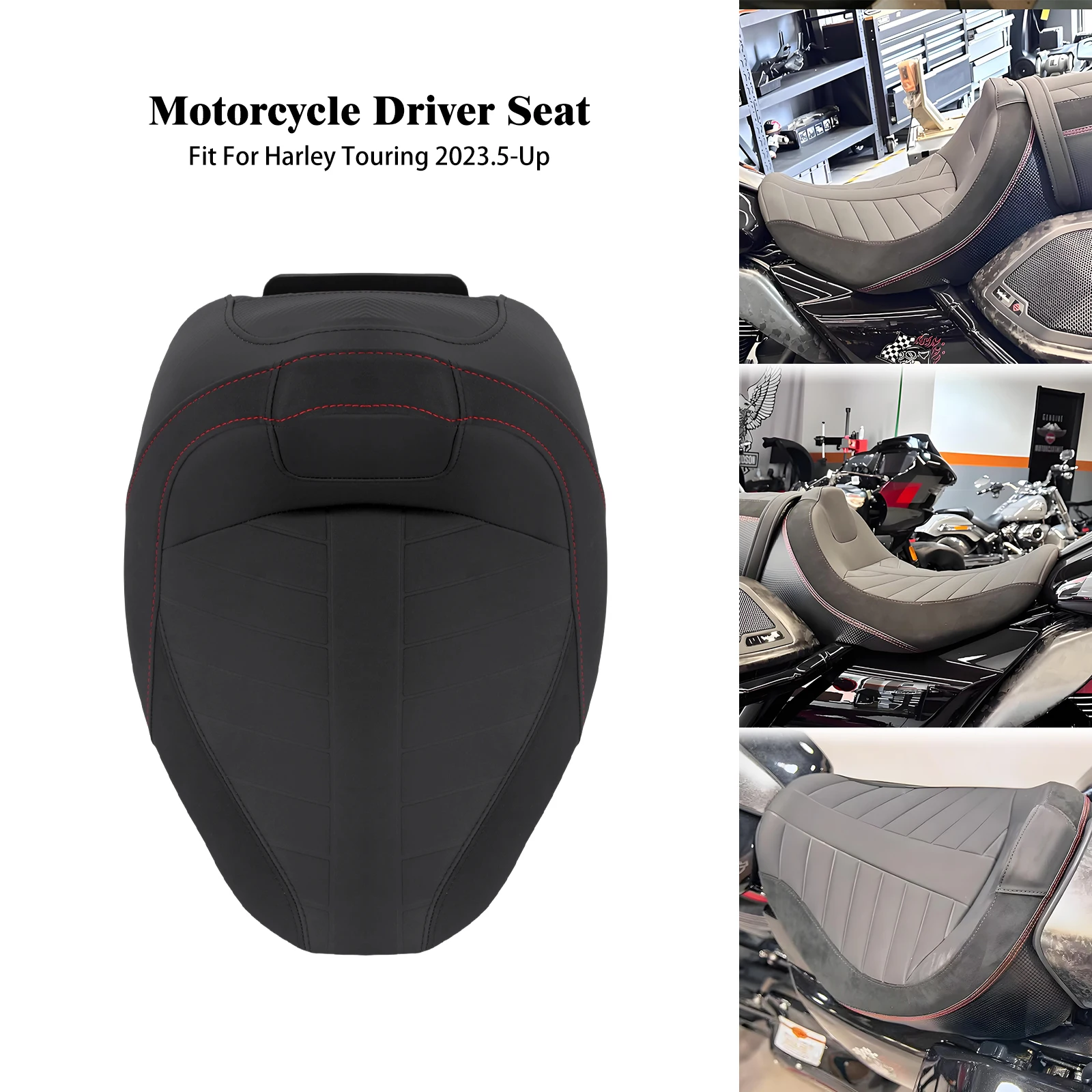 

Motorcycle Driver Solo Seat For Harley Touring CVO Road Street Glide 2023-Up FLHX FLTRX 2024-Later FLHXU 2025-Later Front Seat