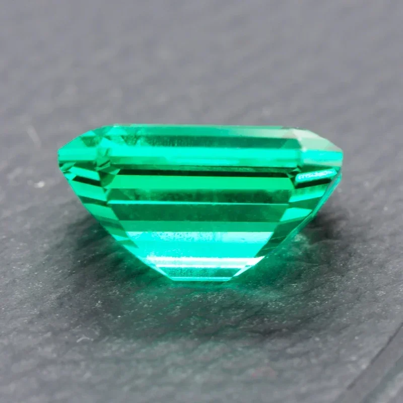 Lab Grown Columbia Emeralds Hydrothermal Hand Cutting Emerald Cut With Cracks Inclusions Inside Selectable  Certificateab