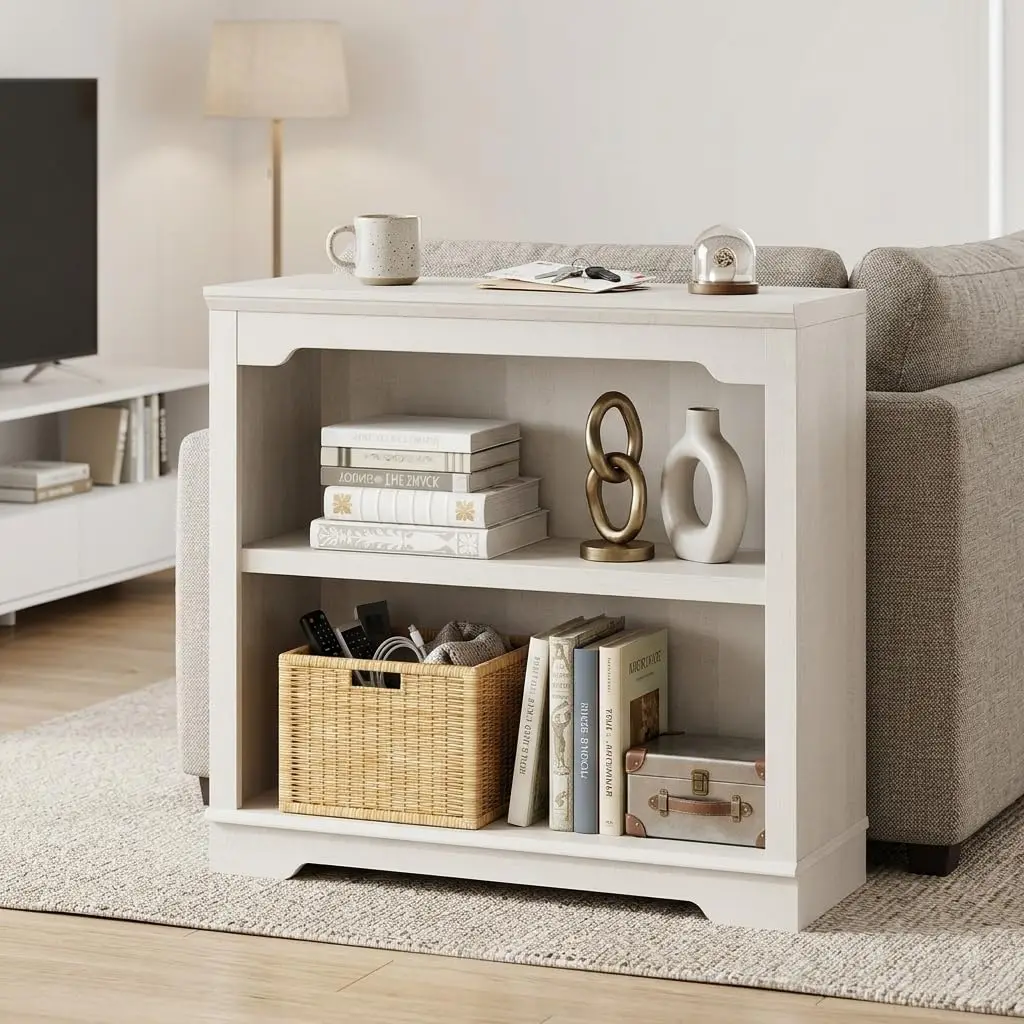 Wooden 2 Tier Bookshelf, 31.5