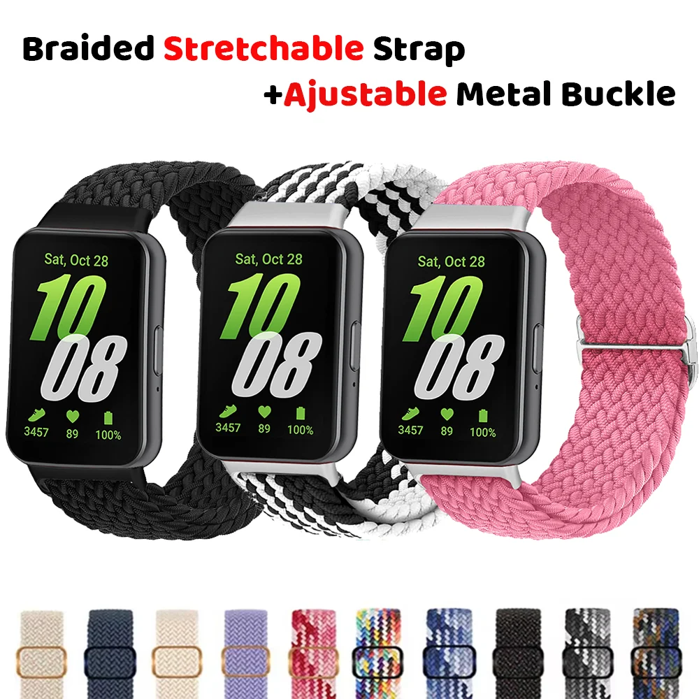 Sport Adjustable Braided for Samsung Galaxy Fit 3 Strap Accessories Nylon watchband Replacement bracelet correa Galaxy fit3 band