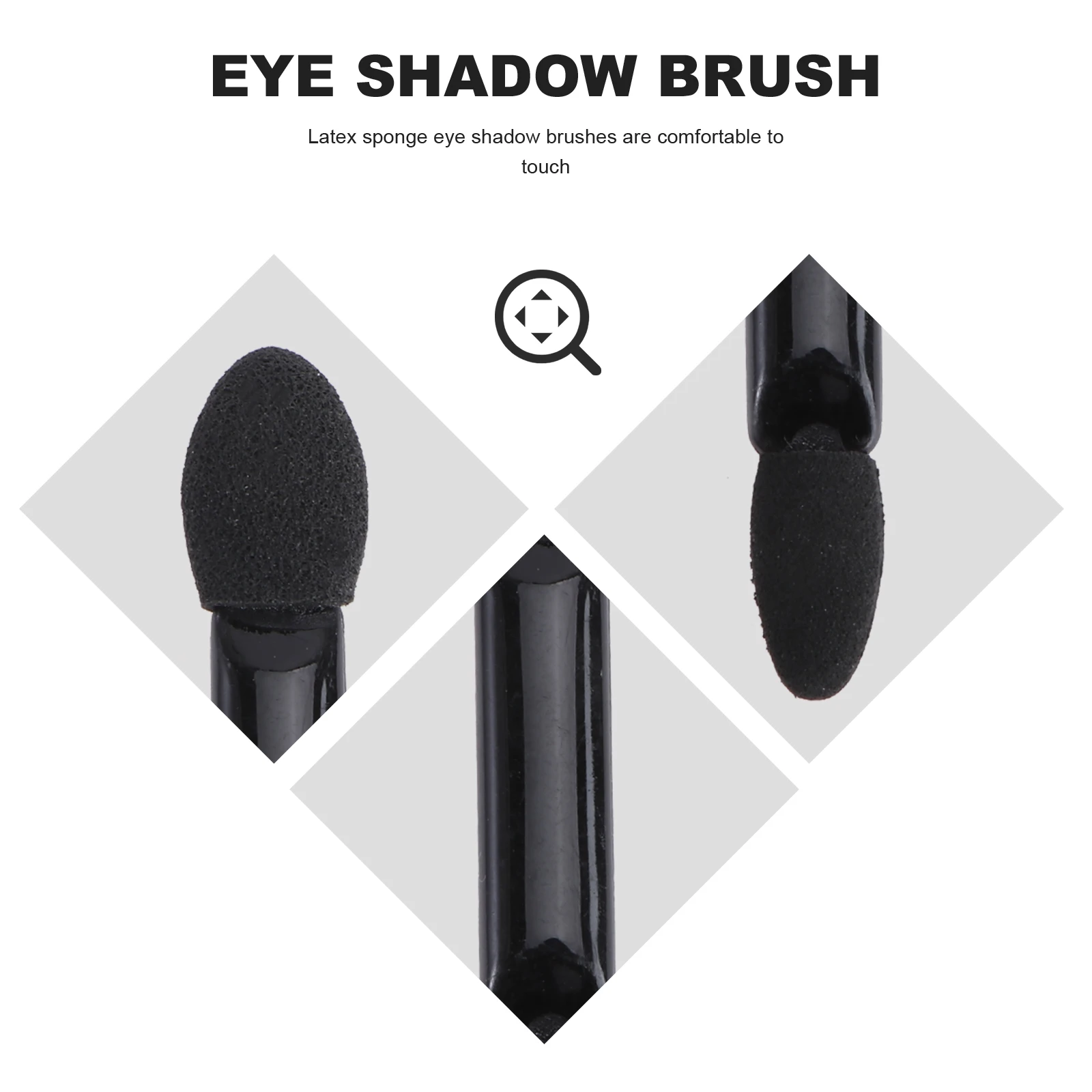 10 stuks wegwerp dubbelzijdige oogschaduwborstels zwart handvat ovale spons tips voor reizen feest bruiloft dagelijks gebruik oogschaduw