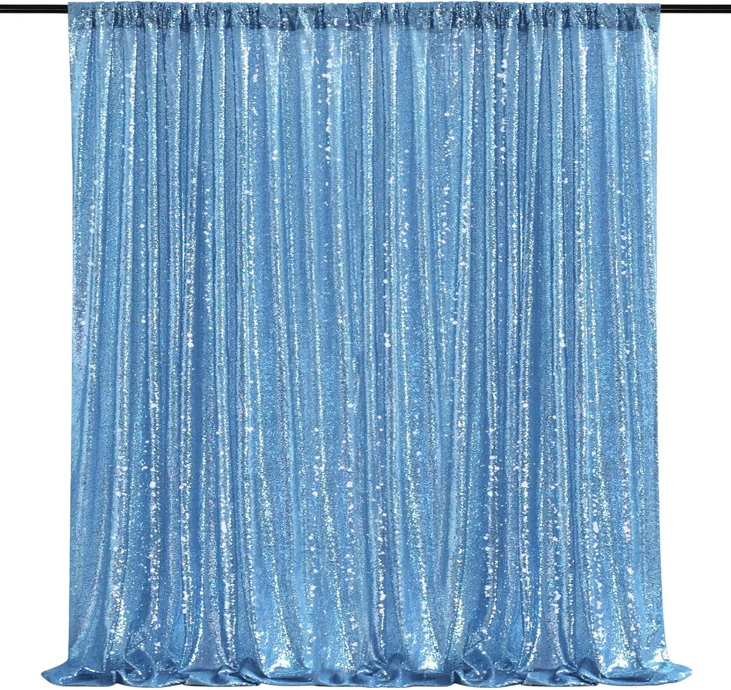 

Baby Blue Backdrop Curtain 2Pcs-7ftx7ft, Photo Backdrops, Light Blue Sequin Curtains for Party,Christmas Decor, Shimmer Backgrou