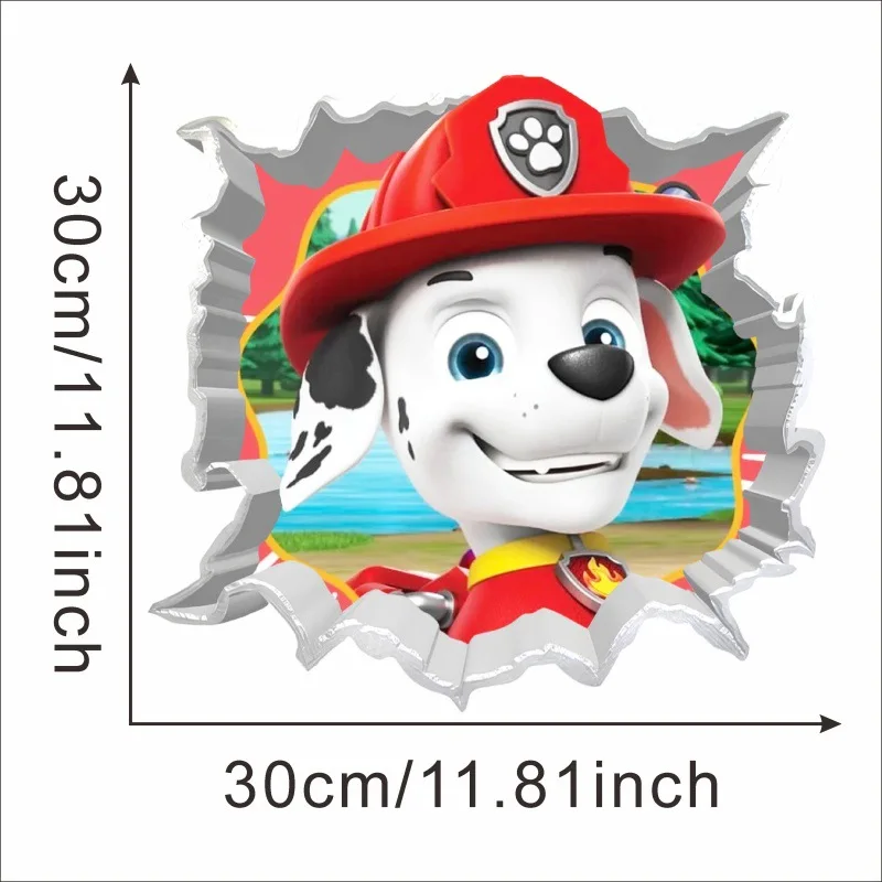 Paw Patrol Chase 3D Funny Toilet Stickers DIY Wc Washroom Home Decoration Children Cute Puppy Pet Animal Wall Art Decals Sticker