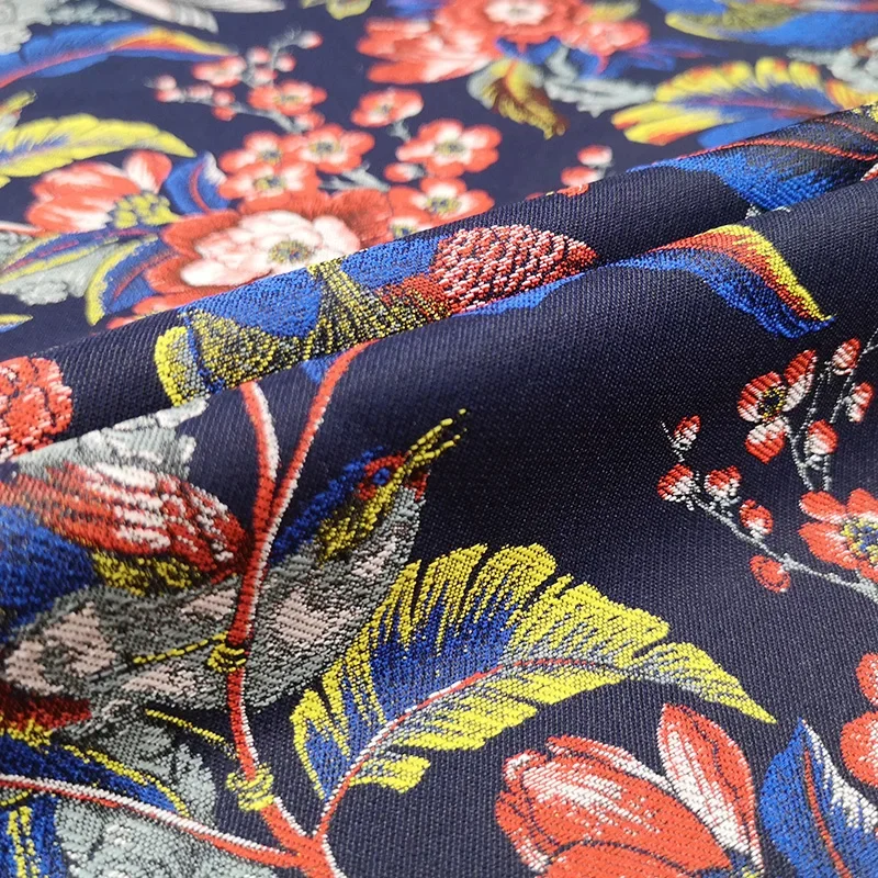 

Жаккардовая парчовая ткань, весенне-осенний узор с попугаем, Cheongsam, костюм Тан, ветровка, юбка, ткань, брендовая модная дизайнерская ткань