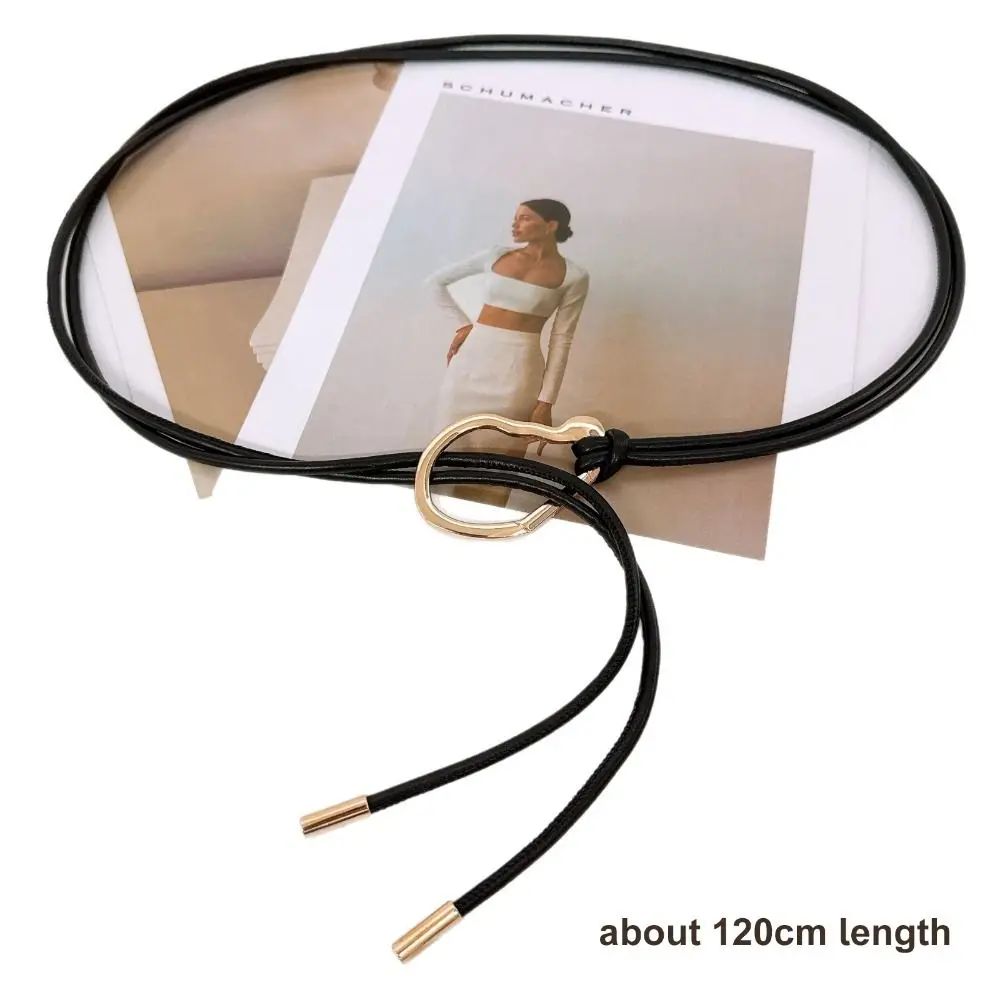 أنيق التخسيس الجلود حبل الخصر سلسلة تنوعا متعددة الاستخدام التنانير غطاء الخصر بسيط أنيق الخصر مقصوص حزام الطرف #4