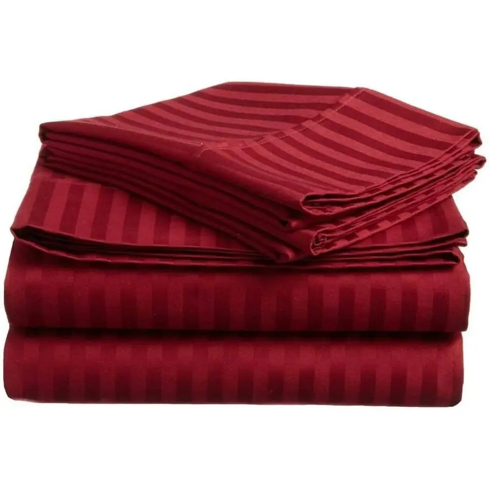 

Damask Stripe Luxury 1800-TC Heavy Egyptian Cotton 6-PCs Sheet Set its 15-18 Inch Deep kets (1 itted, 1 lat, 4 Pillowcase) Easy