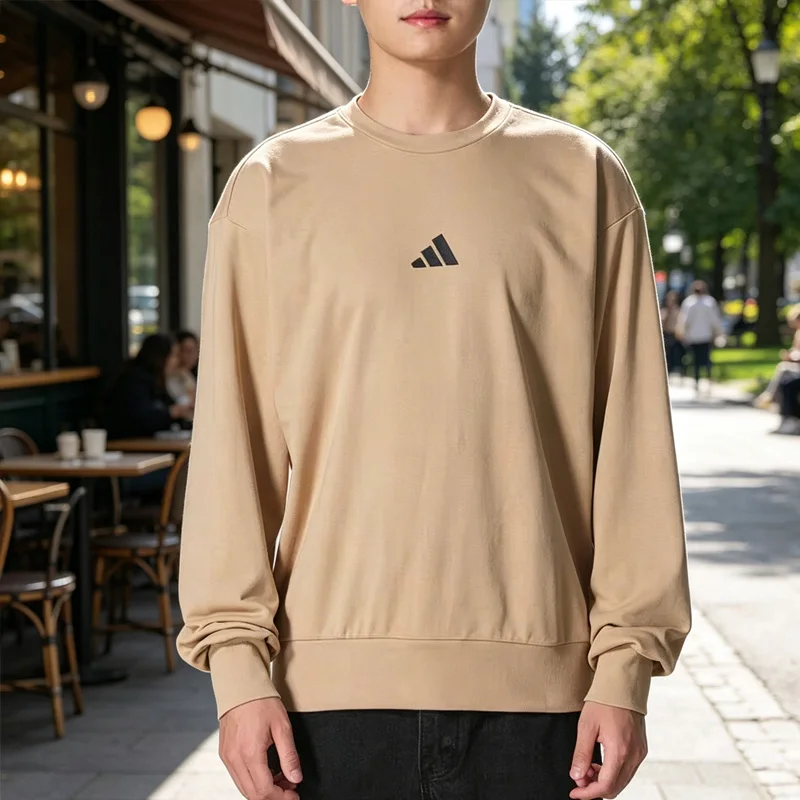 Men Terry Lined Pullover Sweatshirt Adidas 2026new Soft Comfy Breathable Loose Casual Sports Streetwear Hoodie JX3326