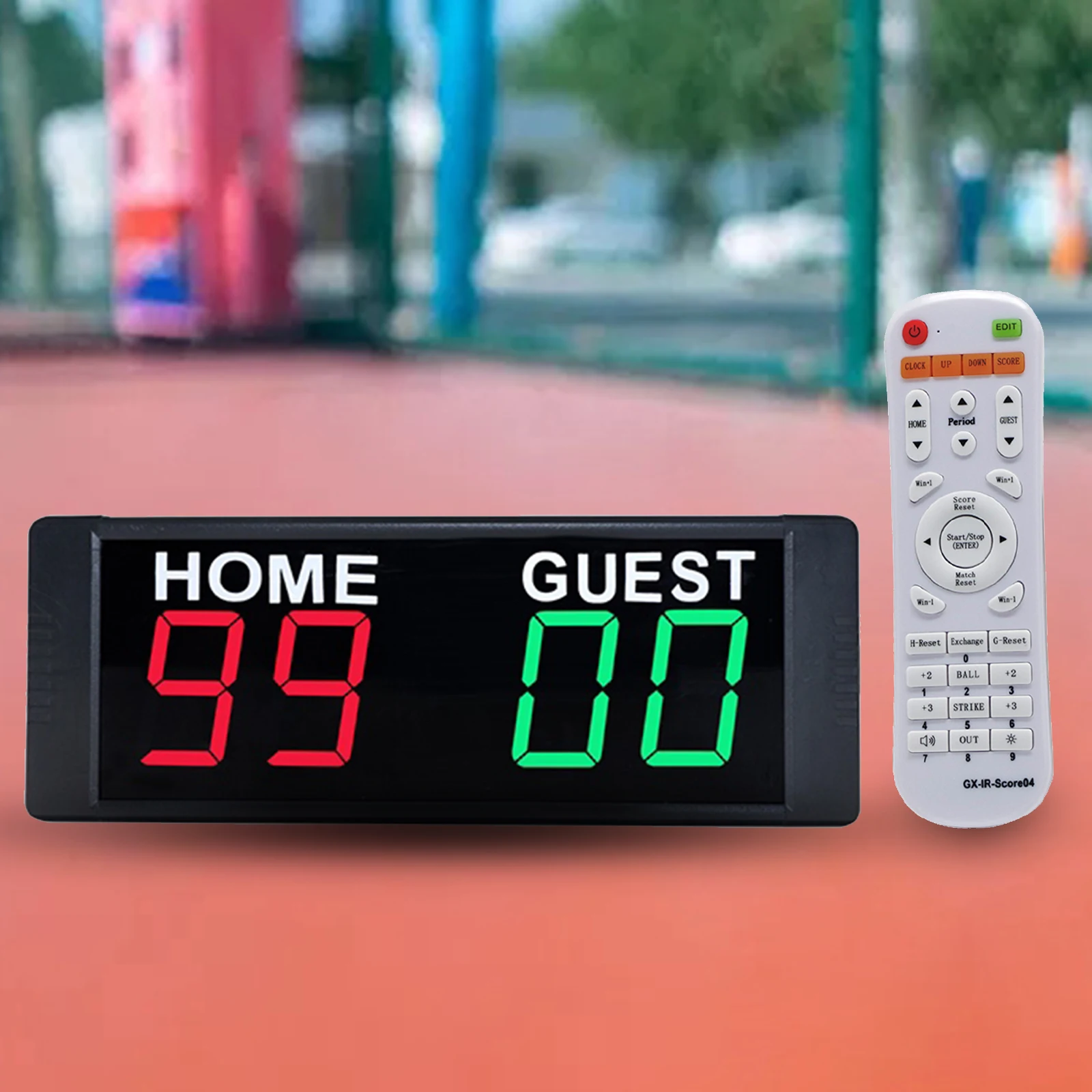 Wall Mounted Electronic Digital Scoreboard Timer Remote Control LED Display Counting Score Keeper for Badminton Basketball Sport