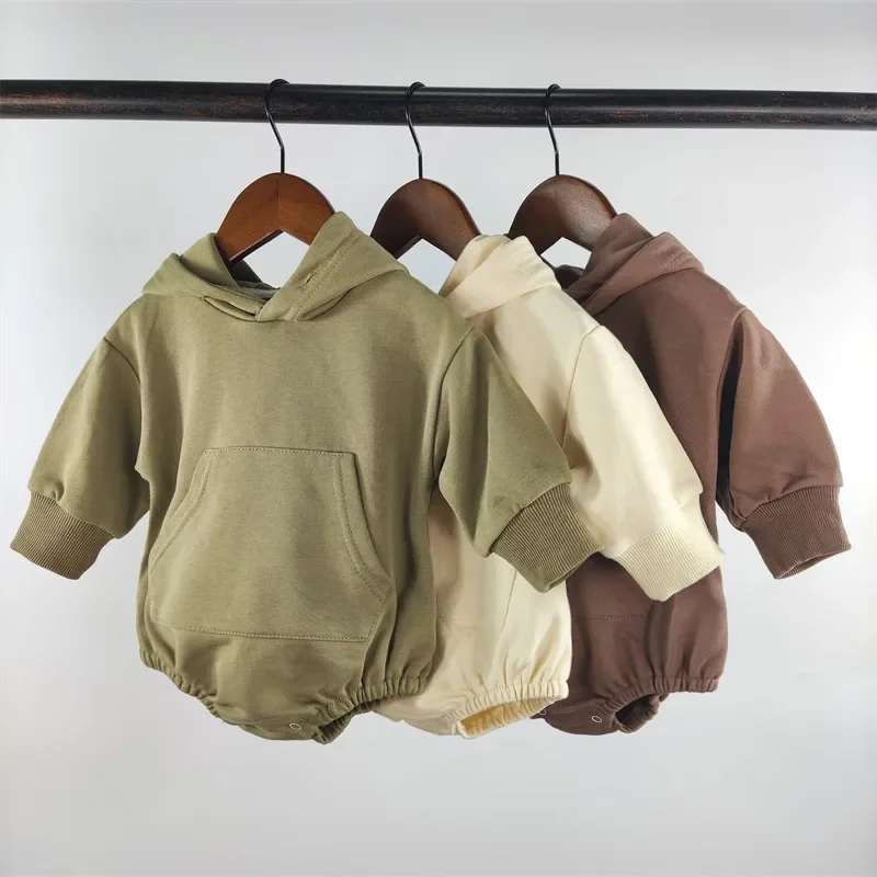 

Bodysuit 2025 Autumn Baby Bear Hooded Rompers Longsleeve Cotton Newborn Boys And Girls Animal Cosplay Jumpsuit Baby Clothes