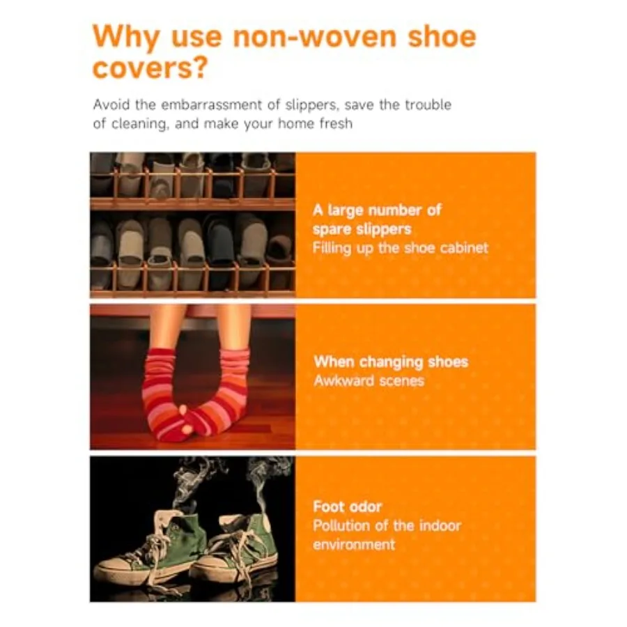 使い捨て滑り止め付き特大ブラックシューズカバー、通気性のある不織布製、屋内用、防水、再利用可能