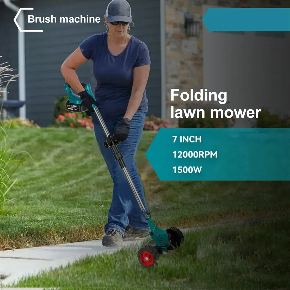 Hand-Held Electric Folding Mower With Adjustable Length 100CM-135CM For Home Gardening Pruning Tools For Makita 18V Battery