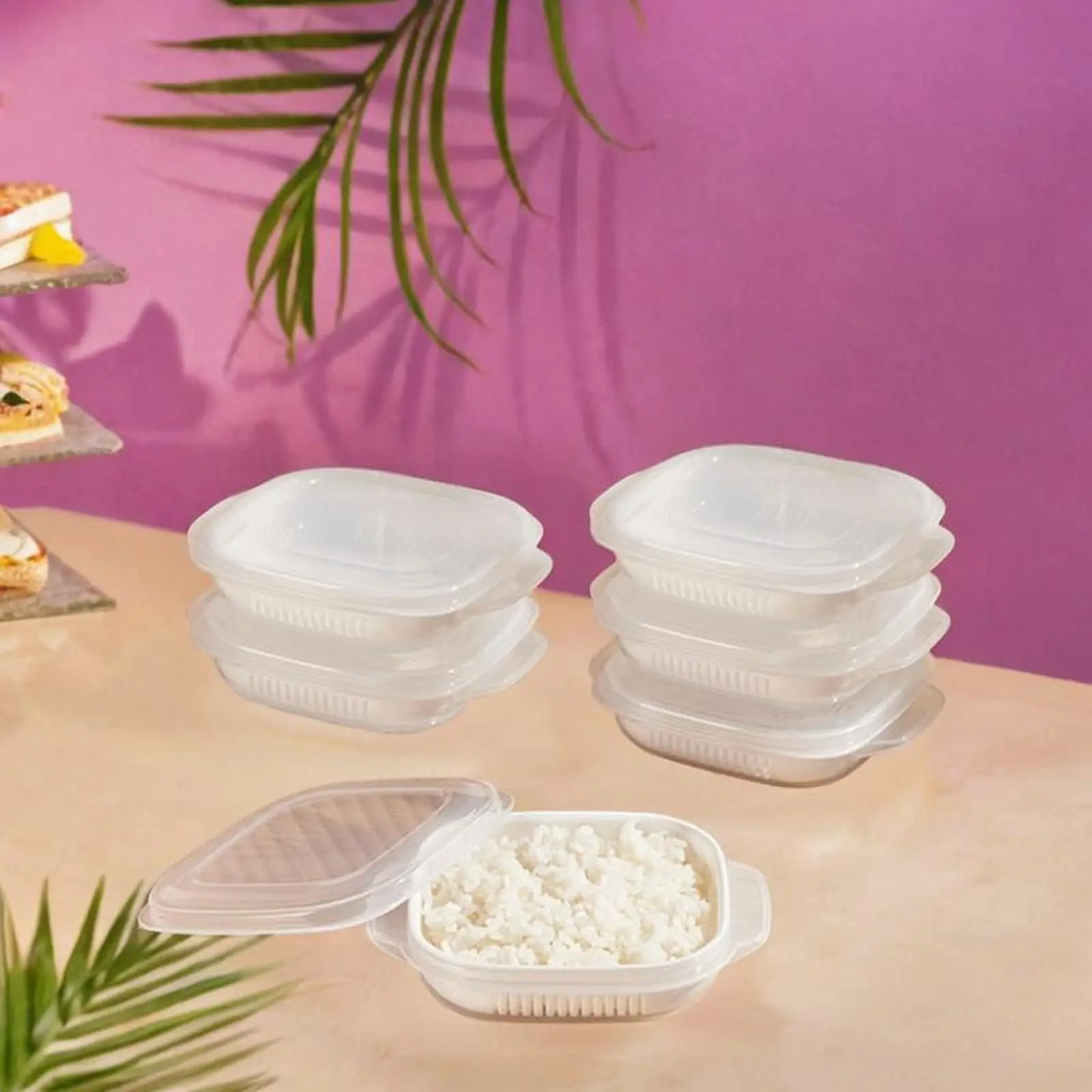 6x Meal Prep Containers with Airtight Lid 340ml Lunch Prepping Boxes for Storing Leftovers Rice Portioning Snacks Fruit Hiking