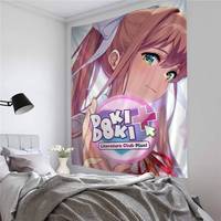 D-Doki Doki Hot Anime Printed Large Wall Tapestry Cheap Hippie Wall Hanging Bohemian Wall Tapestries Mandala INS Home Decor