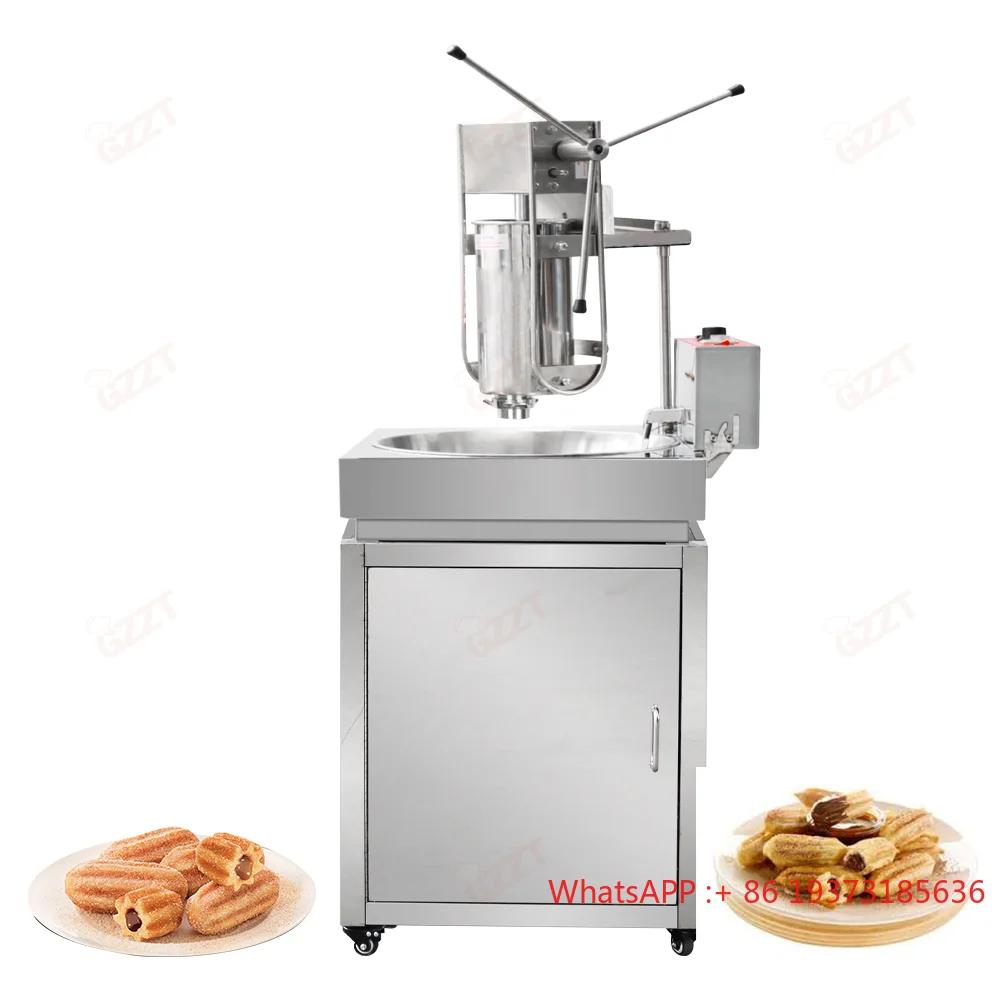 Máquina para hacer Churros españoles Vertical eléctrico de acero inoxidable con freidora eléctrica de 30L, freidora de rosquillas latinas de España