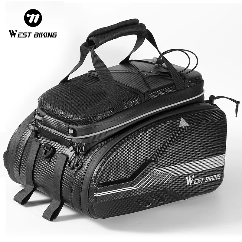 WEST BIKING 45L Waterproof Bicycle Bag MTB Bike Rack Trunk Pannier Bike Multifunctional Large Capacity Travel Bag Bike Accessori