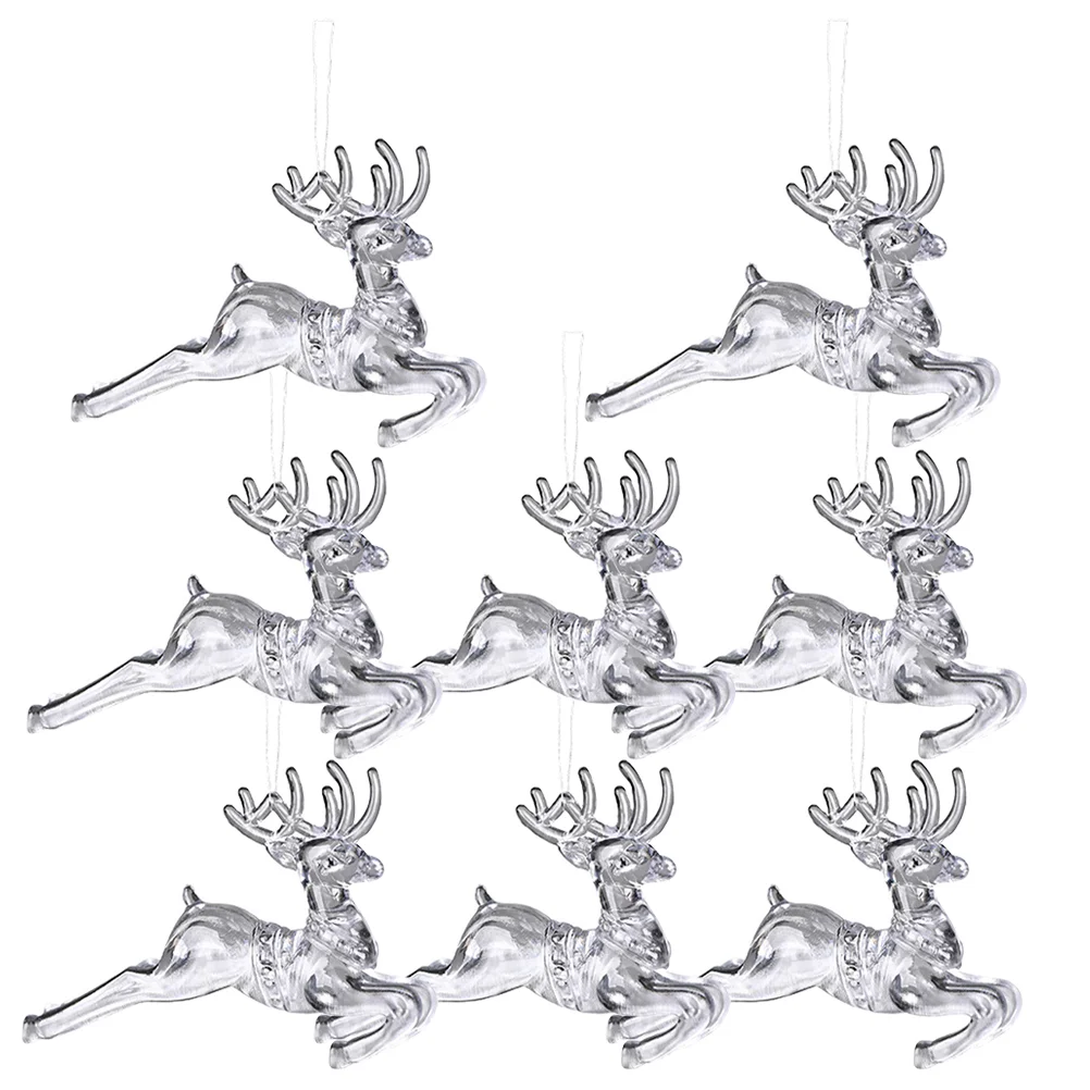 Hand Blown Animal Christmas Flying Deer Pendant Xmas Elk Sika Decoration Acrylic