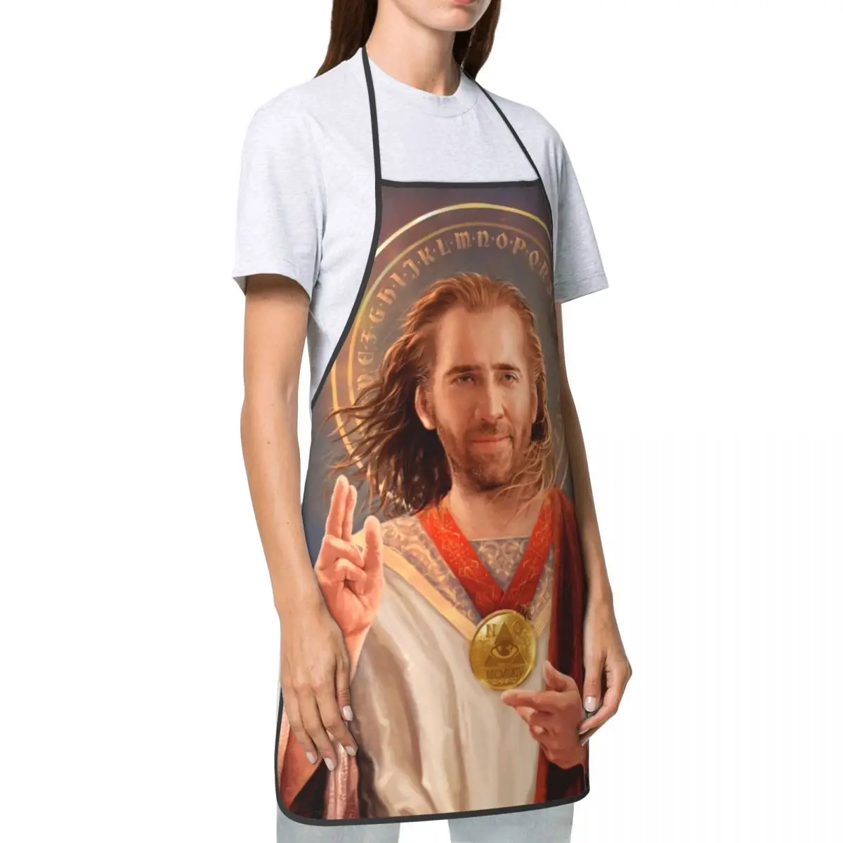 Unisex Saint Nicolas Cage Kitchen Chef Cooking Baking Apron Women Men Funny Meme Tablier Cuisine for Painting