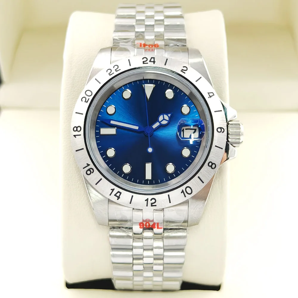 

39MM NH35 GMT Automatic Mechanical Watch Luminous Dial Hands Waterproof NH35 Movement Sapphire Glass