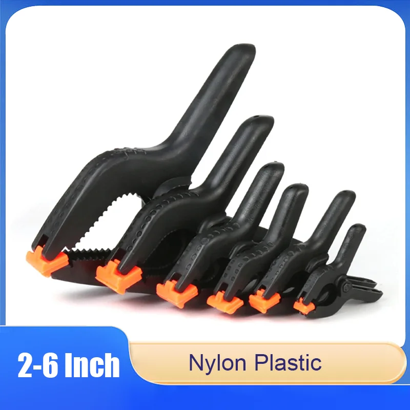 

1Pc Spring Clamp Nylon Plastic Quick Clip Grip MICRO SMALL 2/3/3.5/4/6Inch For Backdrop,Wood Working, Photography,Craft, Art DIY