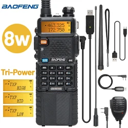 Baofeng UV-5R 3800 워키토키, 트라이 파워 듀얼 밴드, VHF, UHF, 휴대용 장거리, 고출력 핸드헬드 CB 햄, 양방향 라디오, 8W