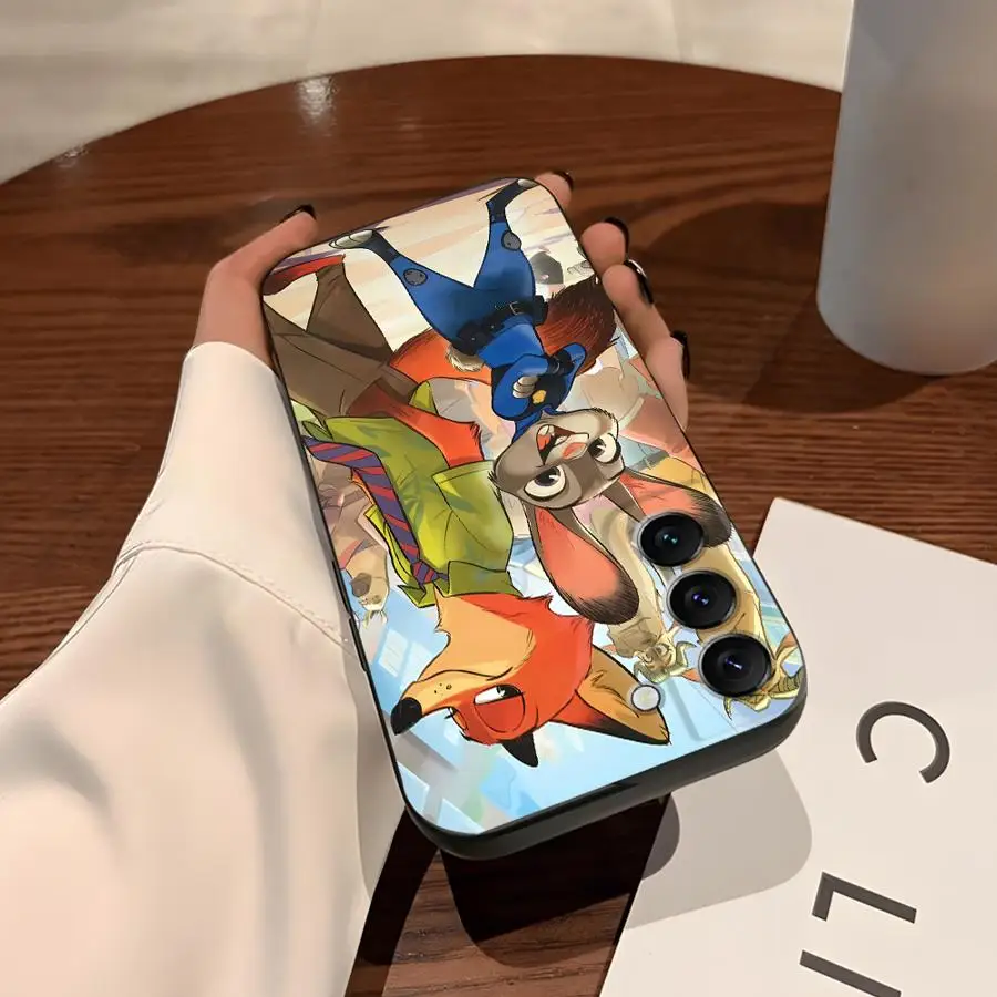 Disney Judy Nick Case for Samsung Galaxy S24+ S25+ S22 S24 Plus S20 S25 Ultra S21 S23 FE S9 Soft Back Phone Cover